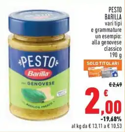 Conad City Pesto Barilla Genovese offerta