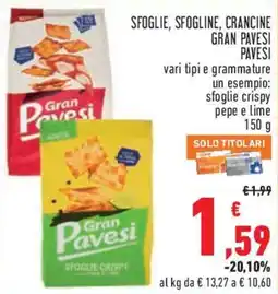Conad City Sfoglie, sfogline, crancine Gran Pavesi offerta