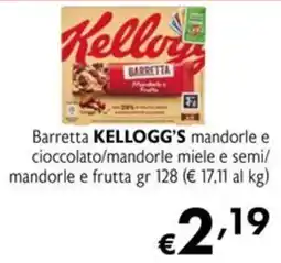 Maxi Supermercati Barretta KELLOGG'S mandorle e cioccolato/mandorle miele e semi/mandorle e frutta offerta