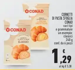 Conad City Cornetti di pasta sfoglia CONAD offerta