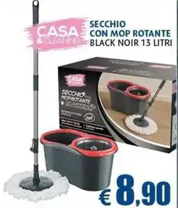 Casa & Co SECCHIO CON MOP ROTANTE BLACK NOIR offerta