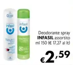 Maxi Supermercati Deodorante spray INFASIL offerta