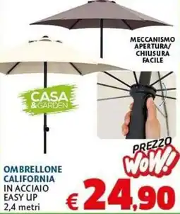 Casa & Co OMBRELLONE CALIFORNIA IN ACCIAIO EASY UP offerta