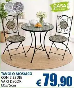 Casa & Co TAVOLO MOSAICO CON 2 SEDIE offerta