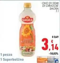 Conad City Olio di semi di girasole Sagra offerta