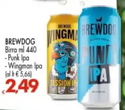 Despar BREWDOG Birra ml 440 - Punk Ipa - Wingman Ipa offerta
