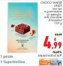 Conad City CHOCO WAFER LINDT offerta