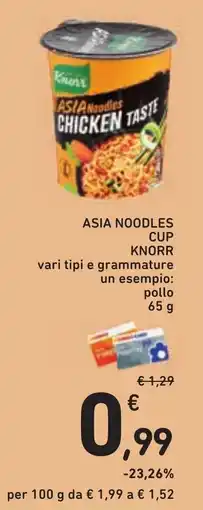 Conad Asia noodles cup Knorr offerta