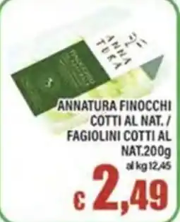 Top Supermercati Annatura Finocchi Cotti al Nat./Fagiolini Cotti al Nat. offerta