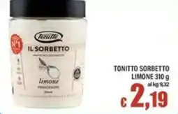 Top Supermercati Tonitto Sorbetto Limone offerta