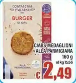 Top Supermercati Compagnia Italiana Burger di tofu Ciabs medaglioni alla parmigiana offerta