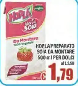 Top Supermercati HOPLA'PREPARATO SOIA DA MONTARE offerta