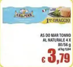 Top Supermercati AS DO MAR TONNO AL NATURALE offerta