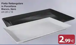 Docks Cash&Carry Piatto Rettangolare in Porcellana Bianco, Nero offerta