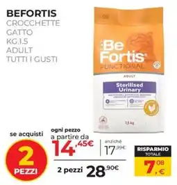 Arcaplanet Be Fortis Crocchette Gatto Adult offerta