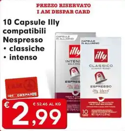 DeSpar Express 10 Capsule Illy compatibili Nespresso offerta