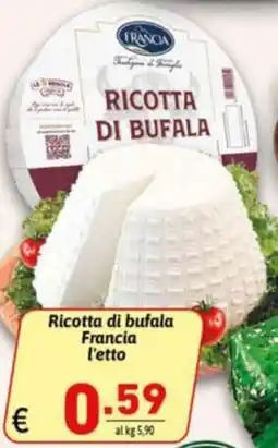 Ipercarni Ricotta di bufala Francia offerta