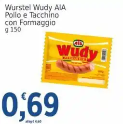 Market Ingross Wurstel Wudy AIA Pollo e Tacchino con Formaggio offerta