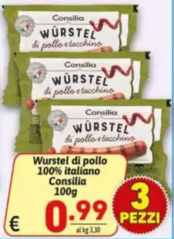 Ipercarni Würstel di pollo e tacchino Consilia offerta