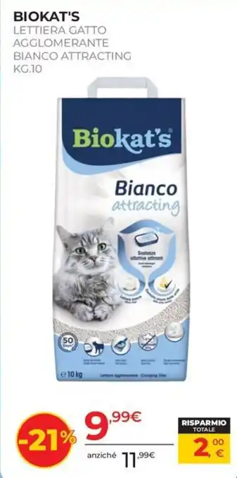 Biokat's Lettiera Gatto Agglomerante Bianco Attracting