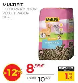 Arcaplanet MultiFit Lettiera Roditori Pellet Paglia offerta