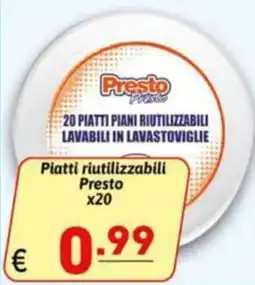 Ipercarni Piatti riutilizzabili Presto offerta