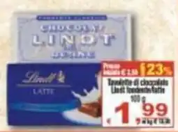 CTS Supermercati Tavolette di cioccolato Lindt fondenti fatte offerta