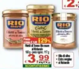 CTS Supermercati Rio more Filetti di Tonno al Naturale offerta
