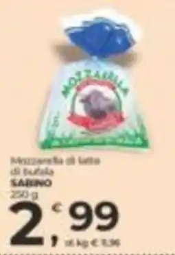 Alter Discount Mozzarella di bufala SABINO offerta