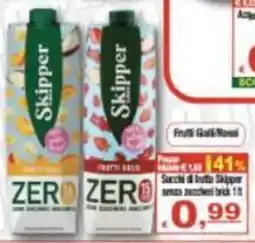 CTS Supermercati Succio di frutta Skipper senza zuccheri brick offerta