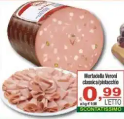 CTS Supermercati Mortadella Veroni classica/pistacchio offerta