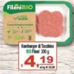 CTS Supermercati Hamburger di Tacchino BIO Fileni offerta