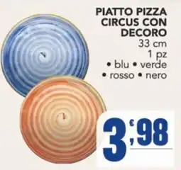 Gruppo di Palo PIATTO PIZZA CIRCUS CON DECORO offerta