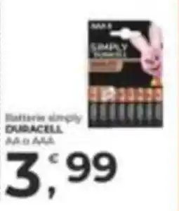 Alter Discount Batterie simply DURACELL AA o AAA offerta