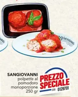 Gruppo di Palo Sangiovanni polpette al pomodoro monoporzione offerta