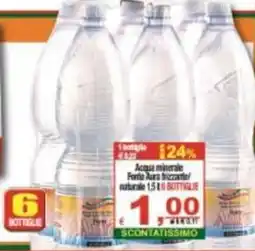 CTS Supermercati Acqua minerale Fonte Aura frizzante offerta