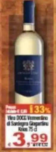 CTS Supermercati Vino DOCG Vermentino di Sardegna Capparino offerta