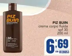 Gruppo di Palo PIZ BUIN crema corpo fluida offerta