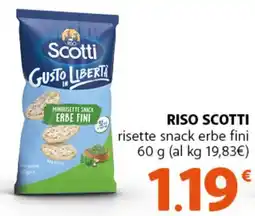 Supermercati Dok Riso Scotti risette snack erbe fini offerta