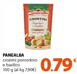Supermercati Dok PANEALBA crostini pomodoro e basilico offerta