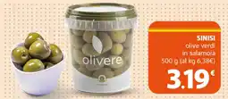 Supermercati Dok SINISI olive verdi in salamoia offerta