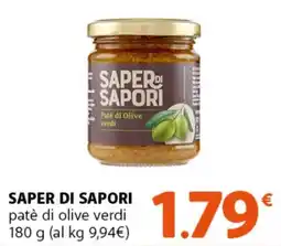 Supermercati Dok SAPER DI SAPORI patè di olive verdi offerta