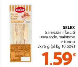 Supermercati Dok SELEX tramezzini farciti uova sode, maionese e tonno offerta