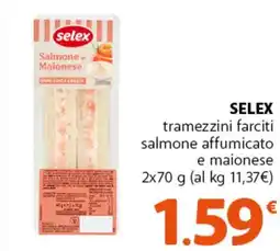 Supermercati Dok SELEX tramezzini farciti salmone affumicato e maionese offerta