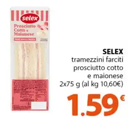 Supermercati Dok SELEX tramezzini farciti prosciutto cotto e maionese offerta