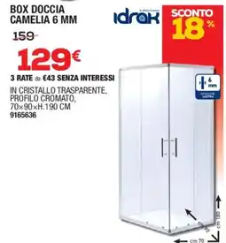 Self BOX DOCCIA CAMELIA 6 MM offerta
