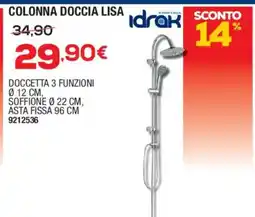 Self COLONNA DOCCIA LISA Idrak offerta