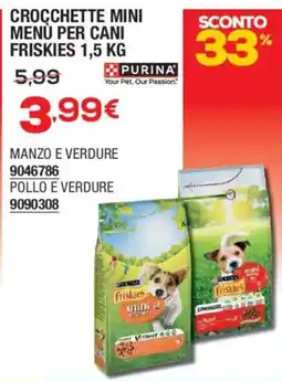 Self Crocchette mini menu per cani Friskies offerta