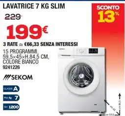 Self LAVATRICE 7 KG SLIM SEKOM offerta
