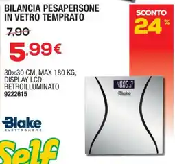 Self Bilancia pesapersone in vetro temperato Blake offerta
